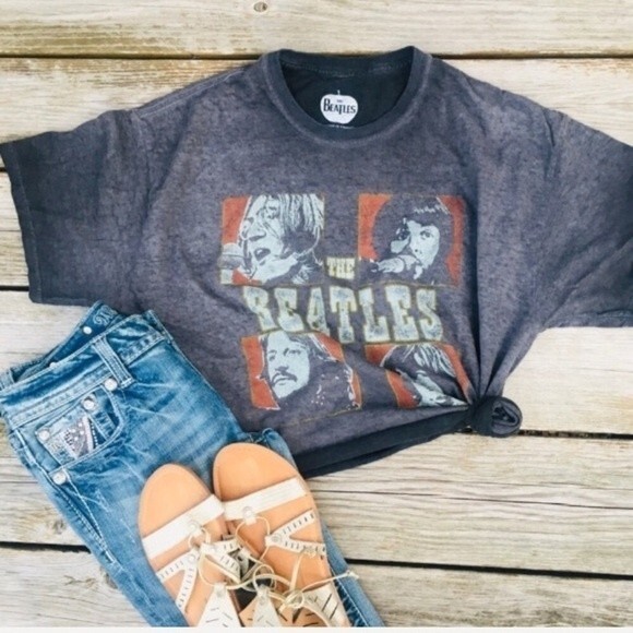 Apple Corp The Beatles Cropped Graphic Tee XL - Picture 3 of 11